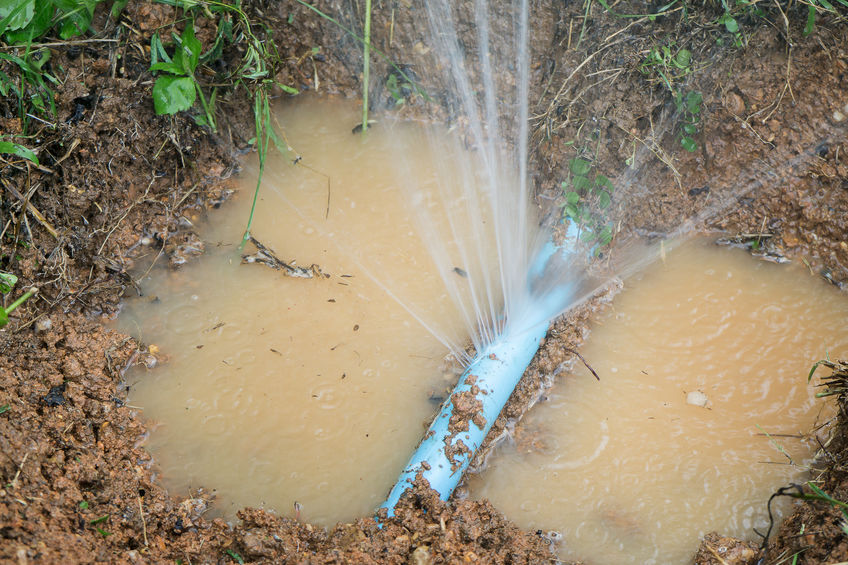 Exposed Burst Pipe Needing Plumbing Leak Repair